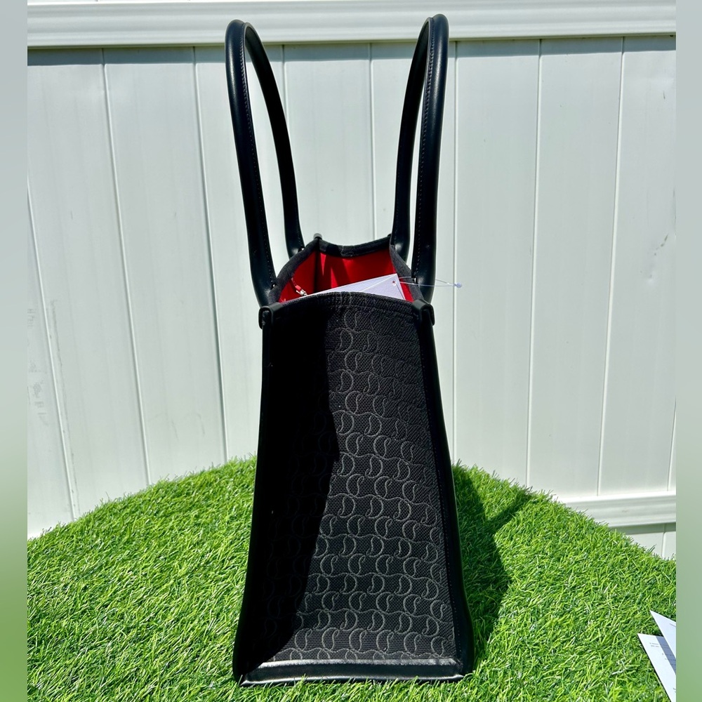 CHRISTIAN LOUBOUTIN BY MY SIDE E/W LARGE TOTE SHOULDER BAG BLACK CL MONOGRAM NEW - Picture 5 of 16